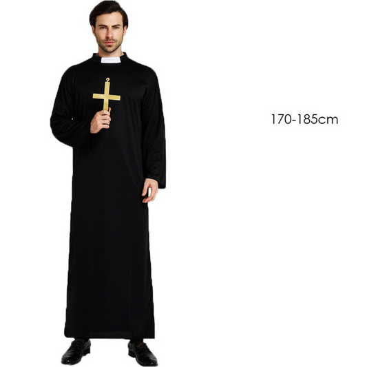 Trajes Pastor Cristão Clérigo para Cosplay