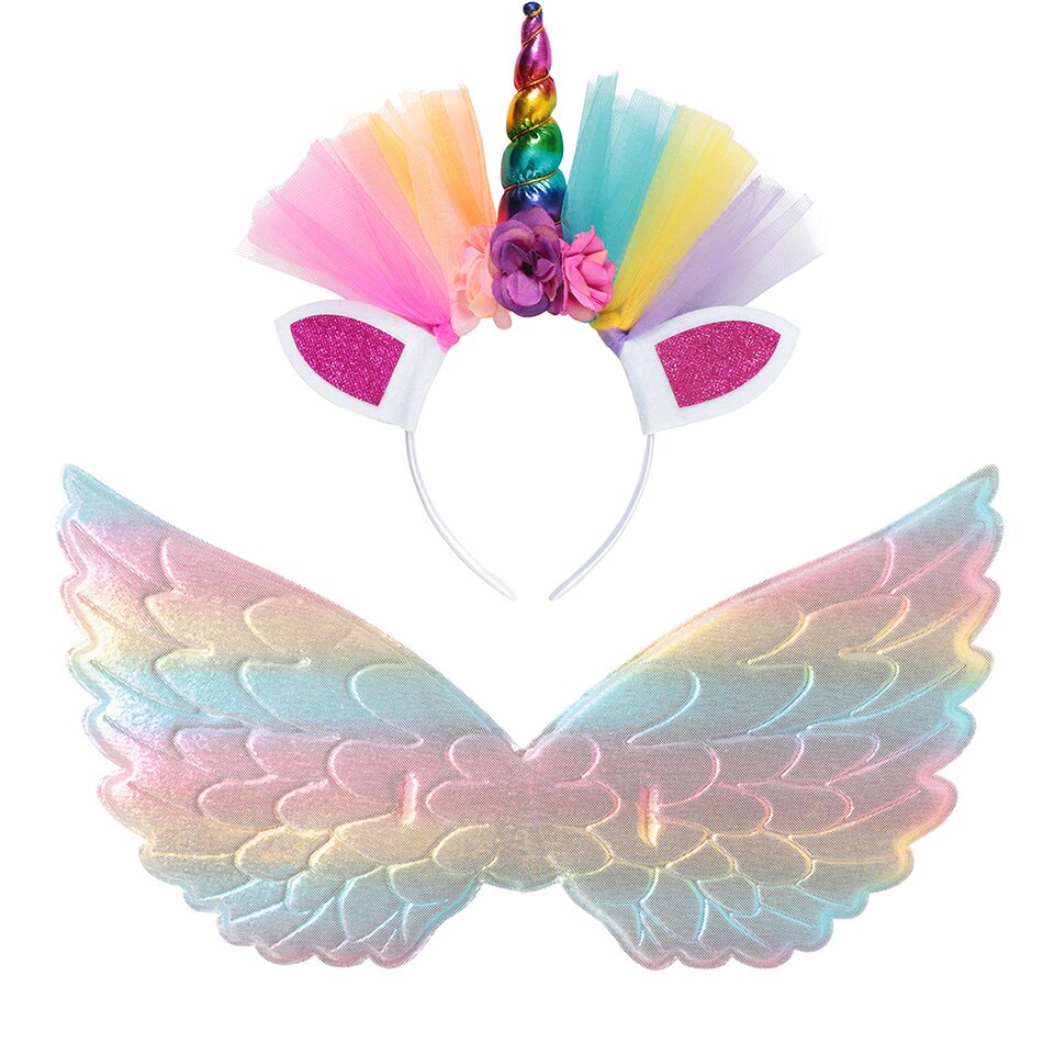 Peruca de Cosplay Unicórnio Arco-íris