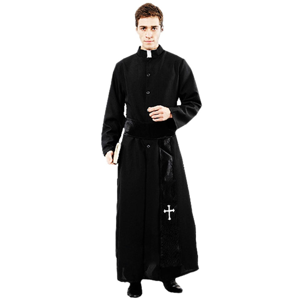 Trajes Pastor Cristão Clérigo para Cosplay