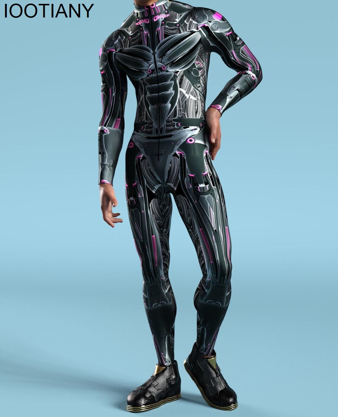 Traje Steampunk Robô Tecnologia Outfit 2023