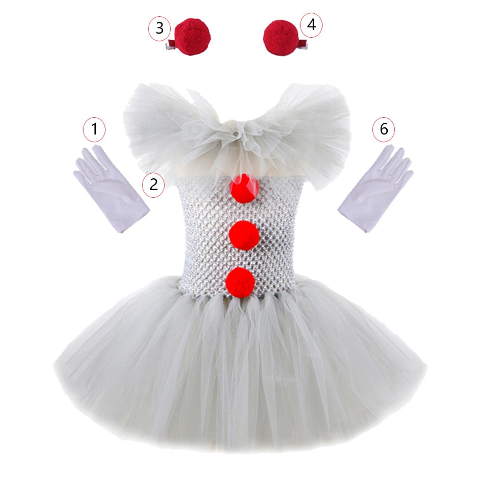 Traje de Palhaço Assustador Vestido Tutu