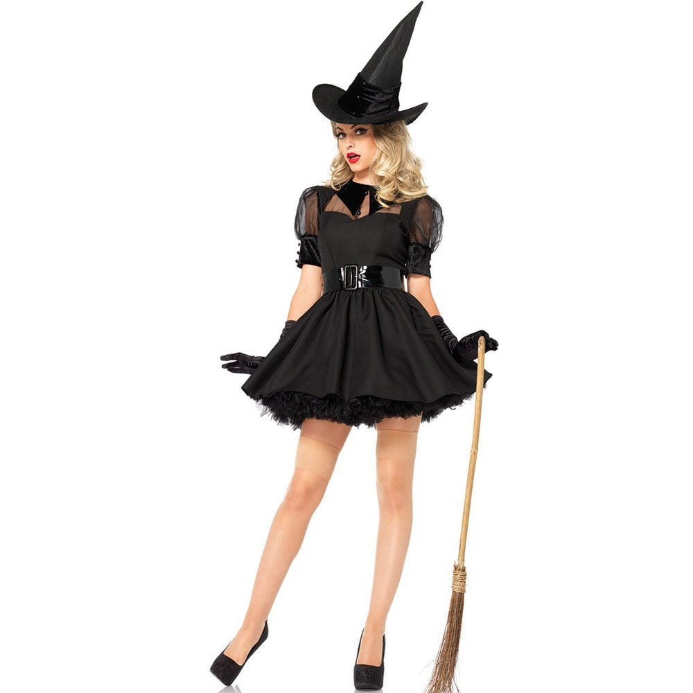 Traje de Bruxa Preto Sexy