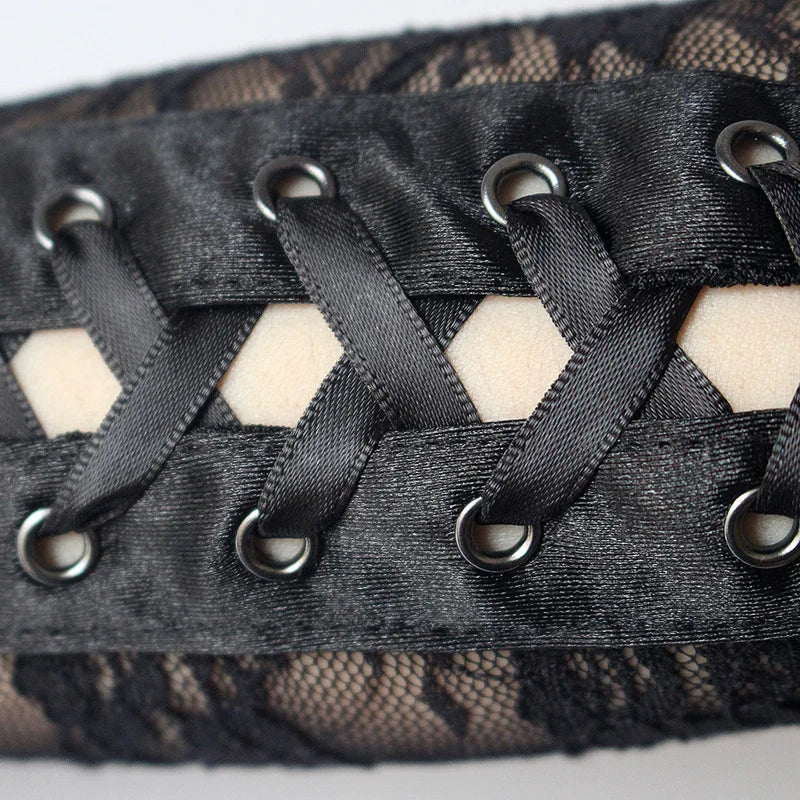 Luvas Punk Fada Anjo de Renda Floral