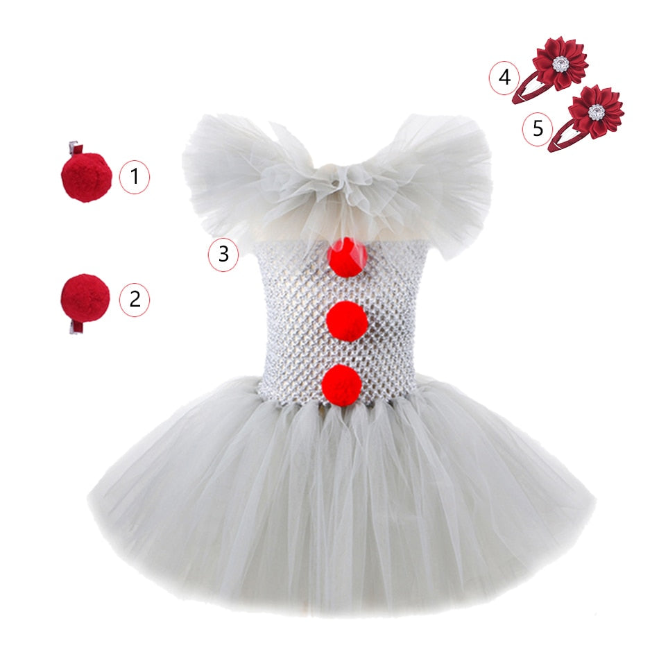 Traje de Palhaço Assustador Vestido Tutu