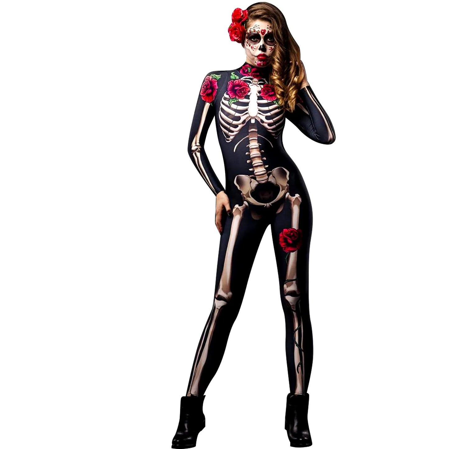 Fantasia de Halloween Dia dos Mortos