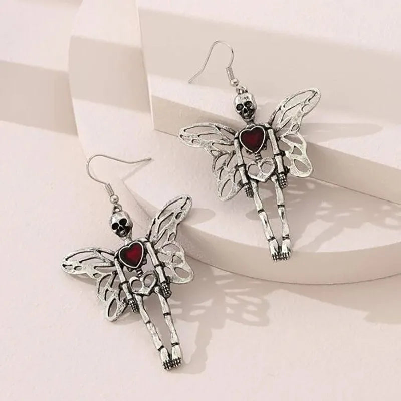 Brincos Vintage de Esqueleto de Halloween