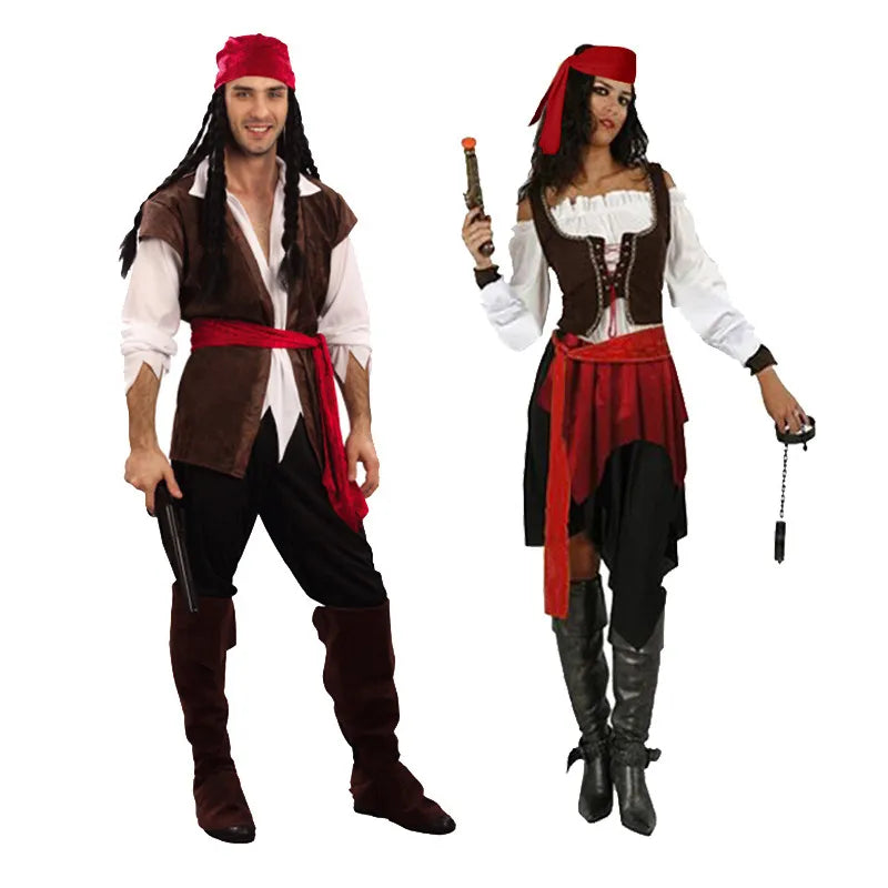Cosplay Capitão Jack Sparrow Feminino e Masculino Adulto