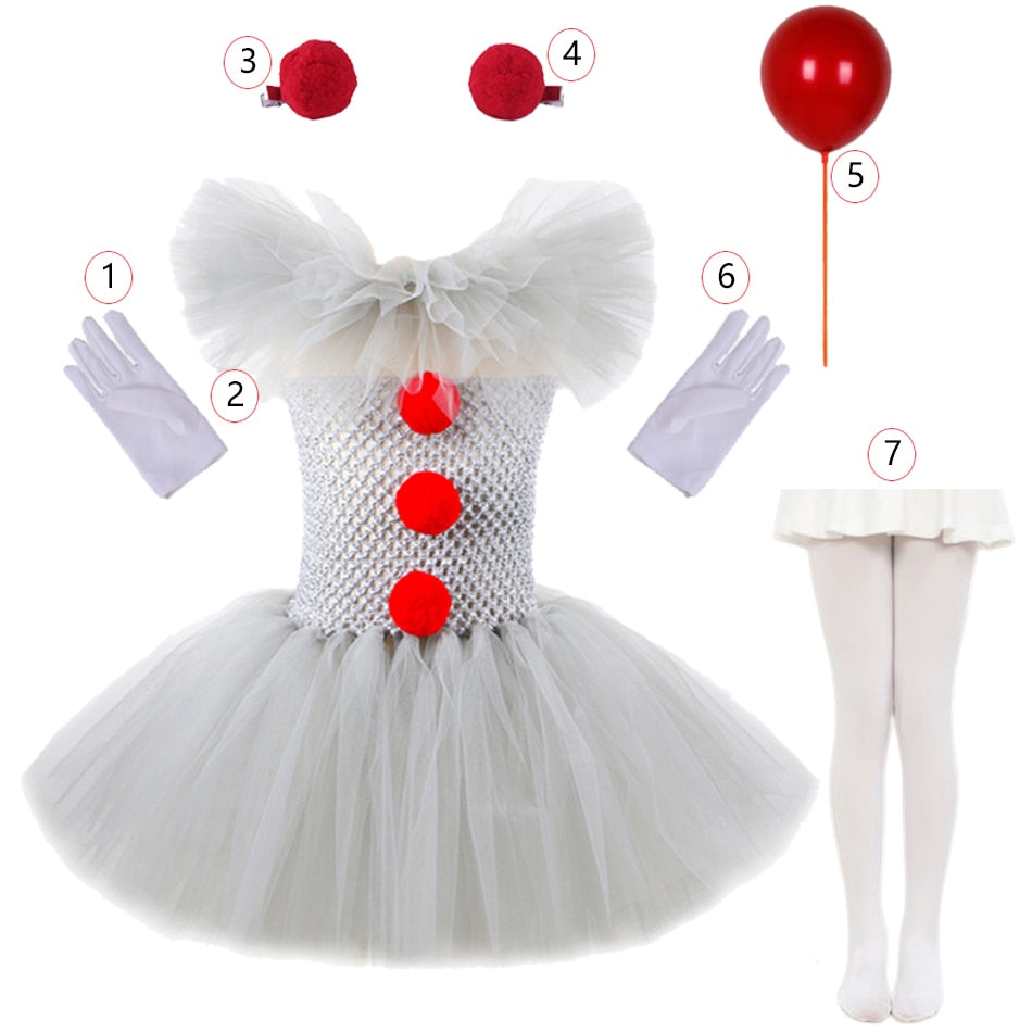 Traje de Palhaço Assustador Vestido Tutu