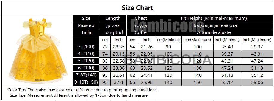 Princesa Bela Cosplay Infantil