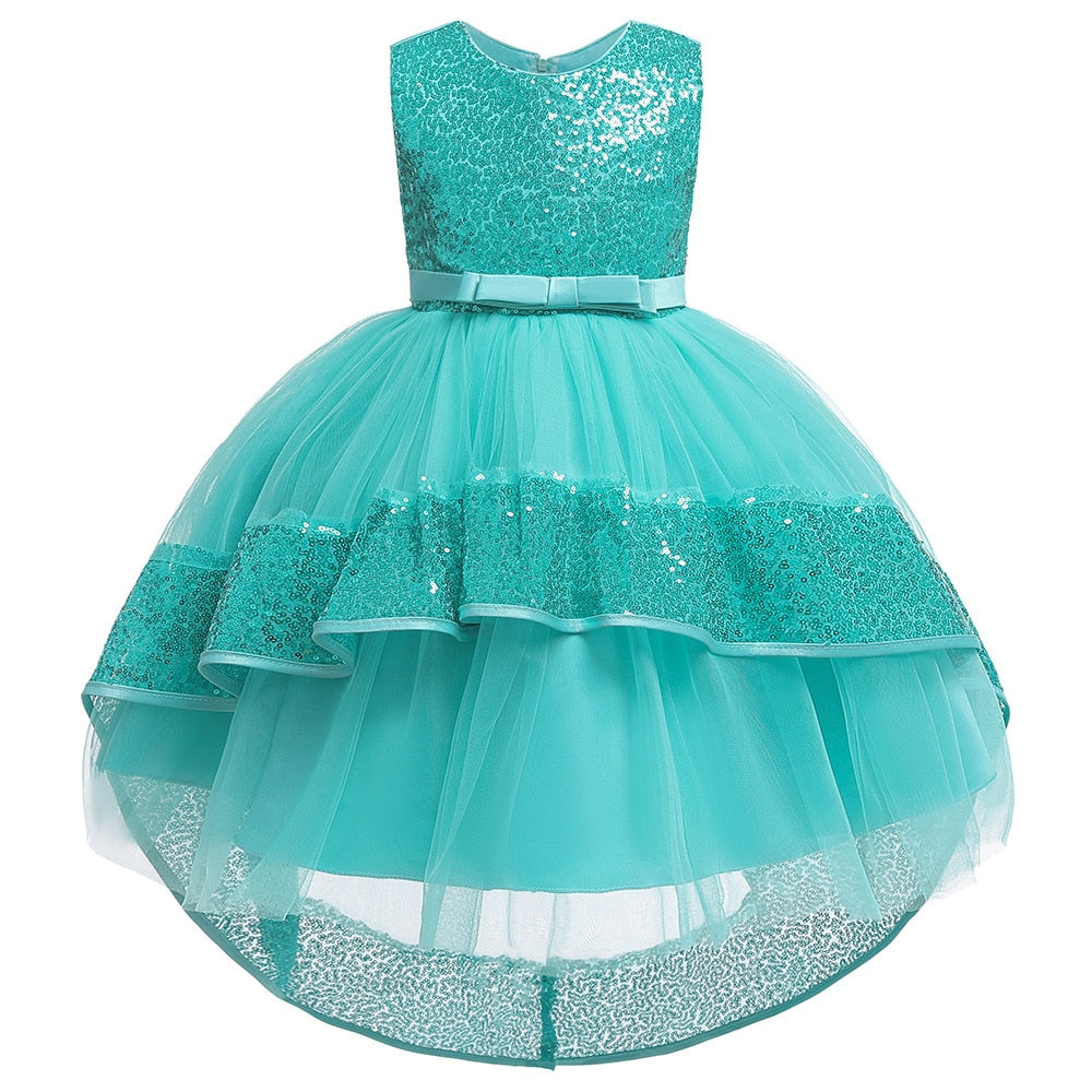 Vestido de Baile em Camadas babados