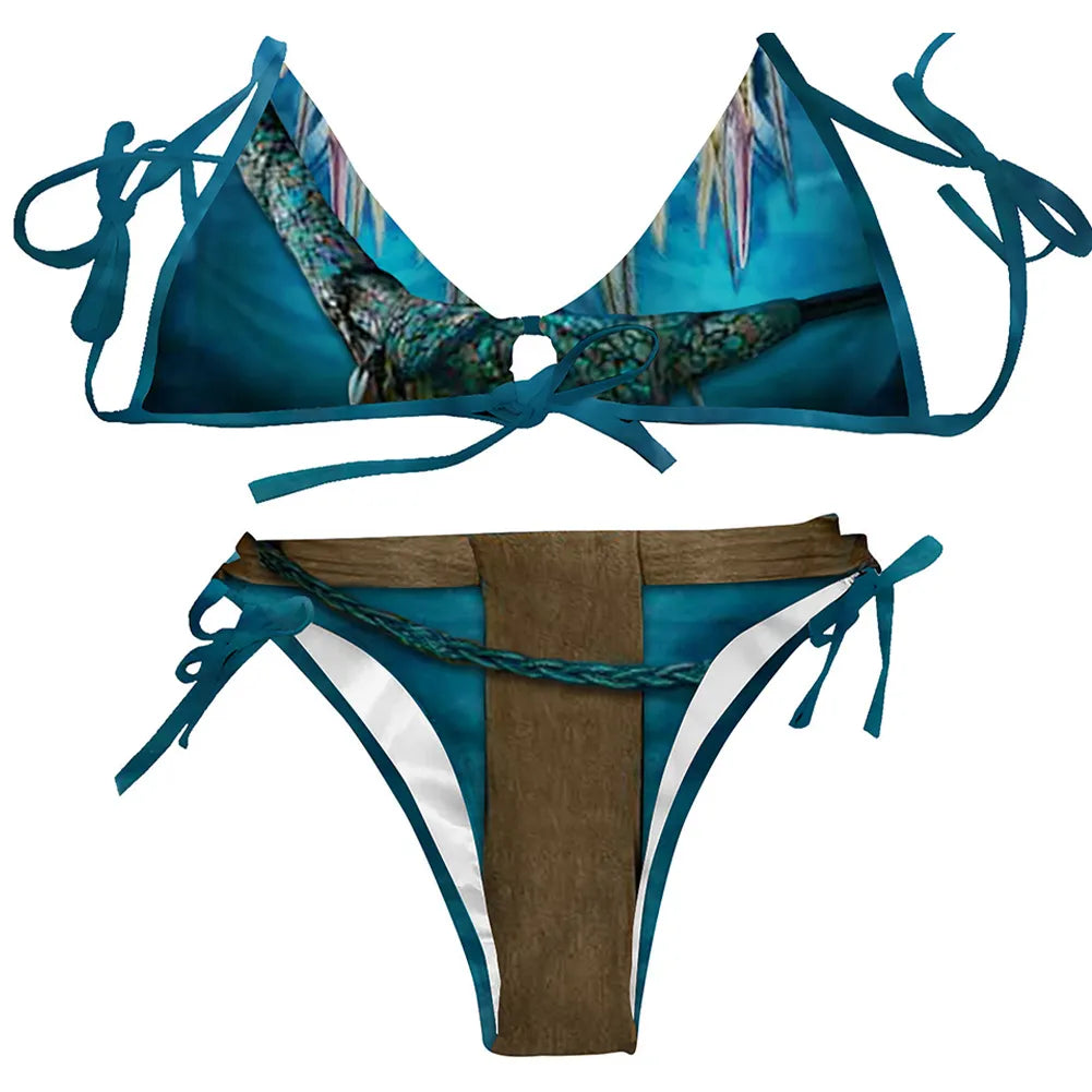 "Neytiri Cosplay: Traje de Banho de Duas Peças para o Verão e Festas"