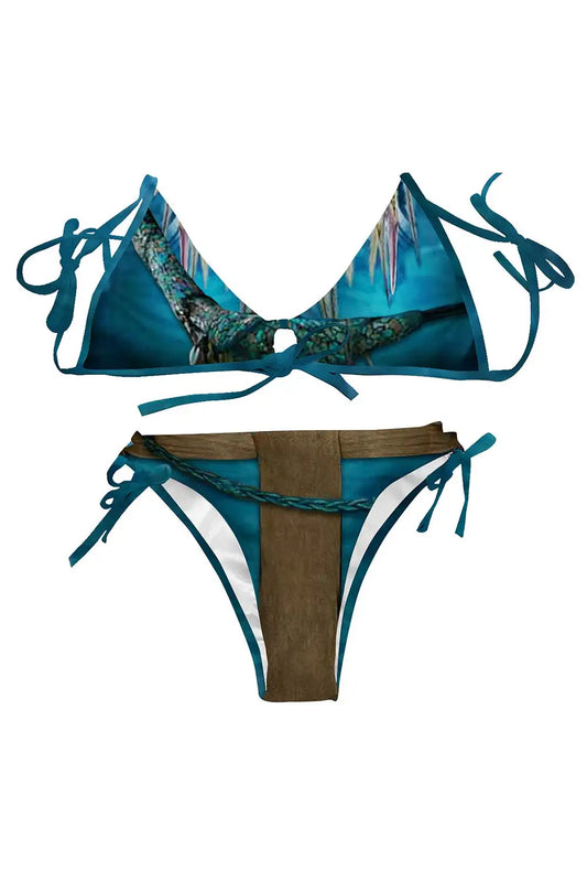 "Neytiri Cosplay: Traje de Banho de Duas Peças para o Verão e Festas"