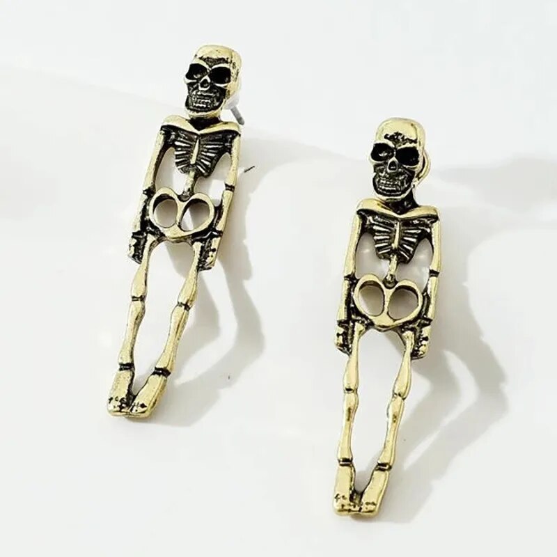 Brincos Vintage de Esqueleto de Halloween