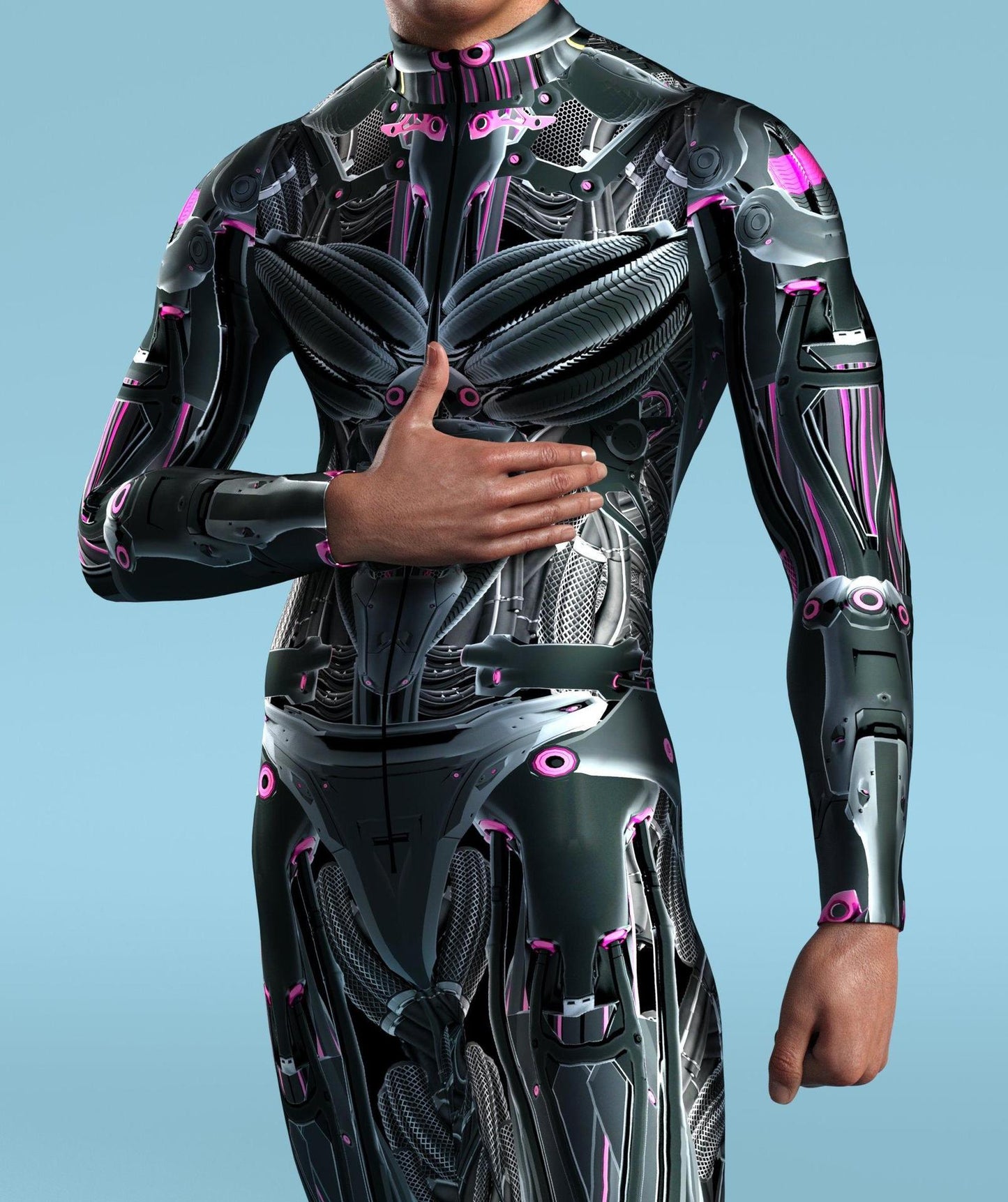 Traje Stampunk Robô Tecnologia Outfit 2023