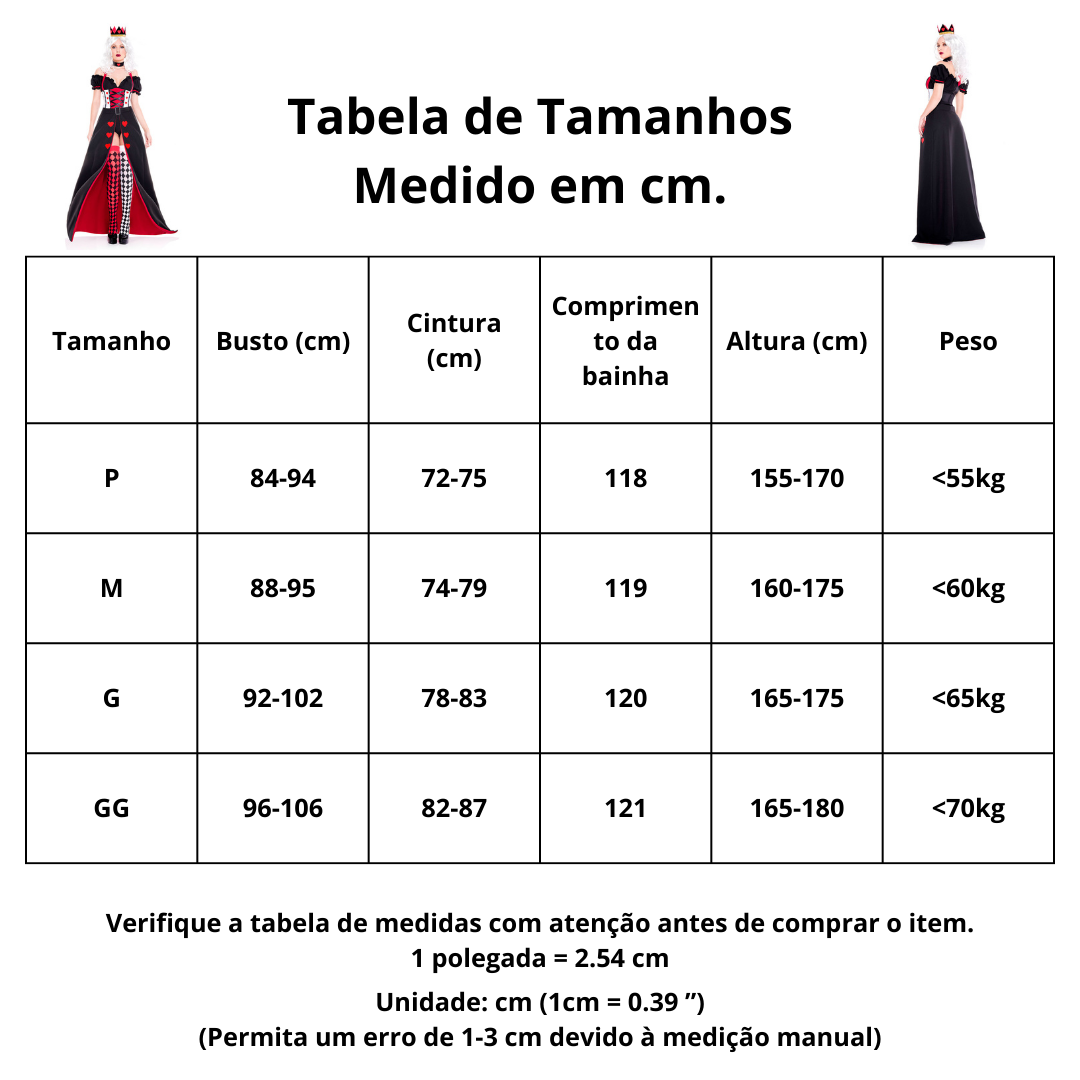 Cosplay Rainha de Copas Luxo