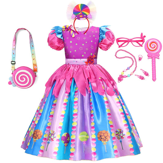 Fantasia arco-íris doce cosplay lollipop infantil