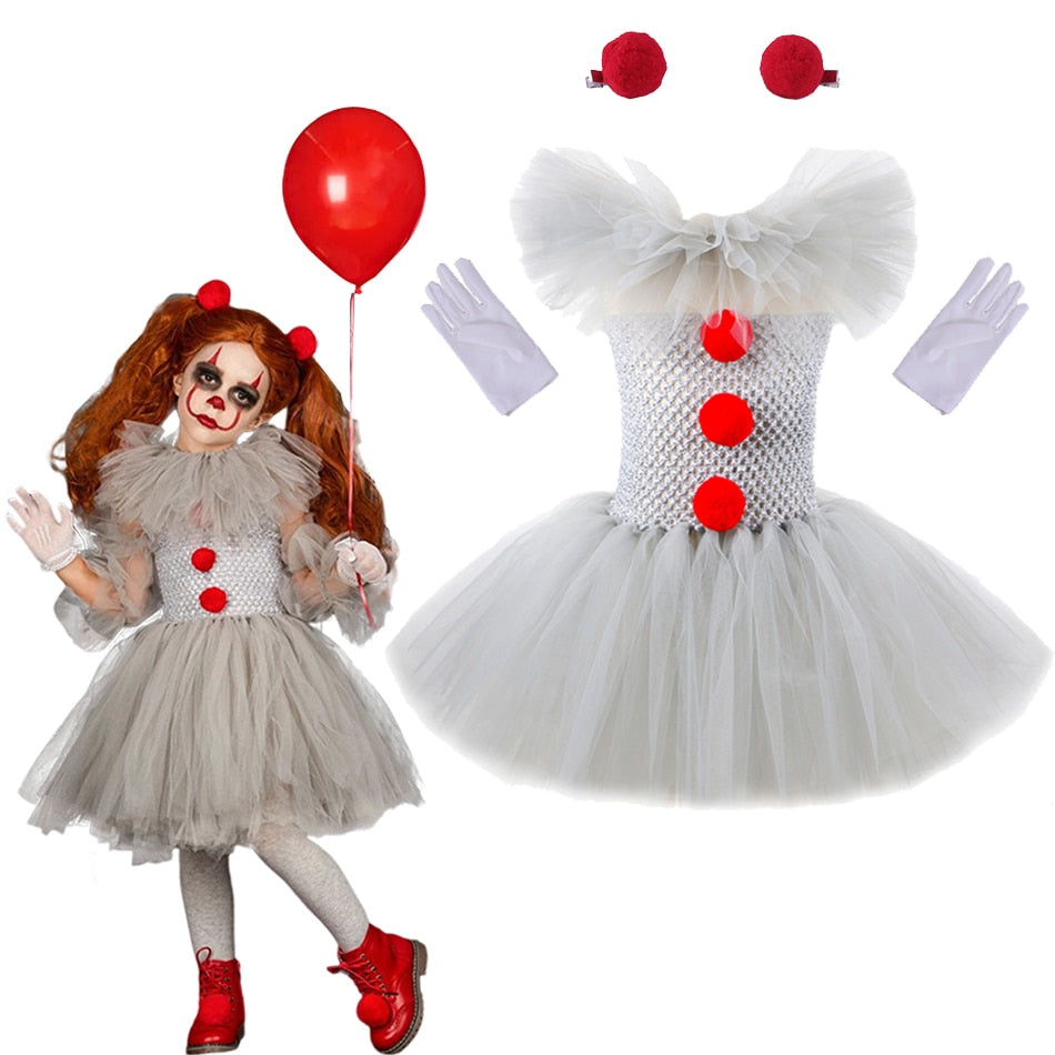 Traje de Palhaço Assustador Vestido Tutu