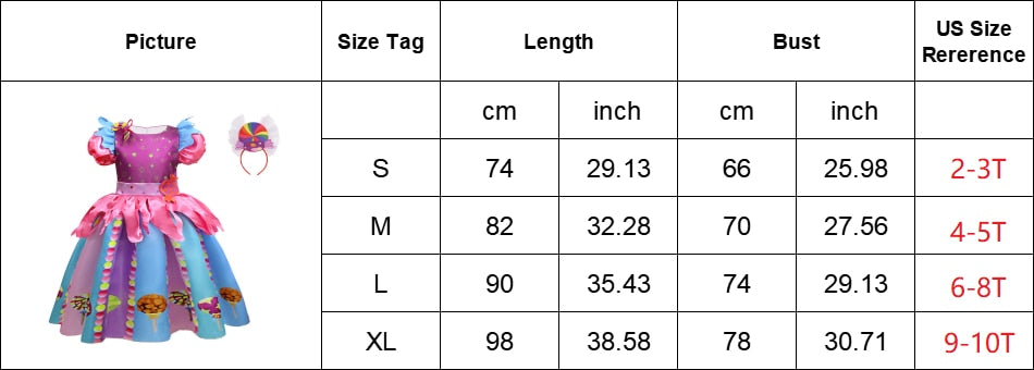 Fantasia arco-íris doce cosplay lollipop infantil