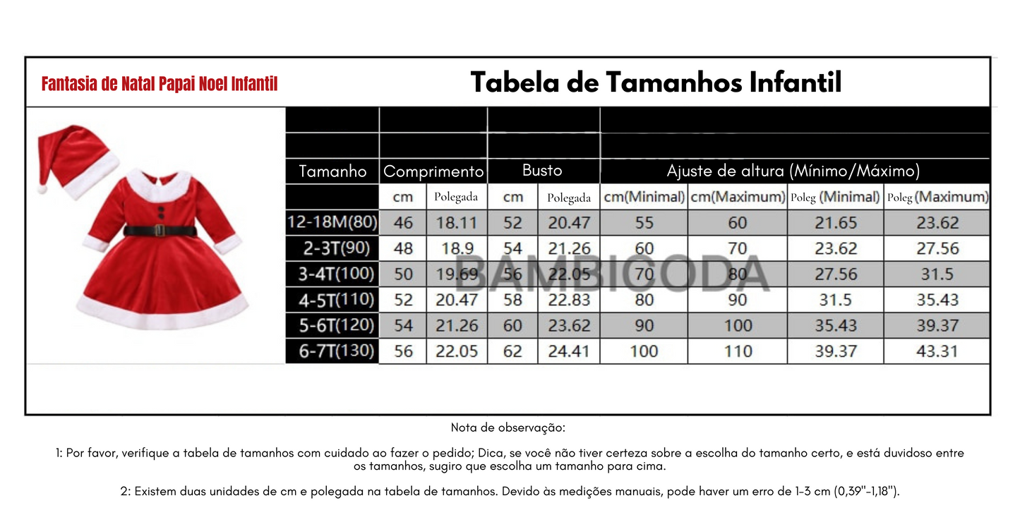 Fantasia de Natal Papai Noel Infantil