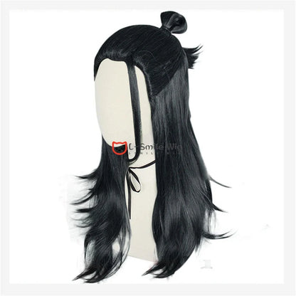 Perucas de Cosplay - Estilos Suguru Geto e Kenjaku em Cabelo Preto Sintético + Touca de Peruca