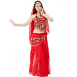 Conjunto de disfraz de danza del vientre de 5 piezas de la India