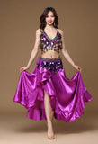 Nuevo Conjunto de 3 Piezas de Traje de Danza del Vientre Oriental para Adultos Femenino