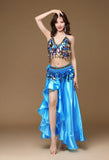 Nuevo Conjunto de 3 Piezas de Traje de Danza del Vientre Oriental para Adultos Femenino