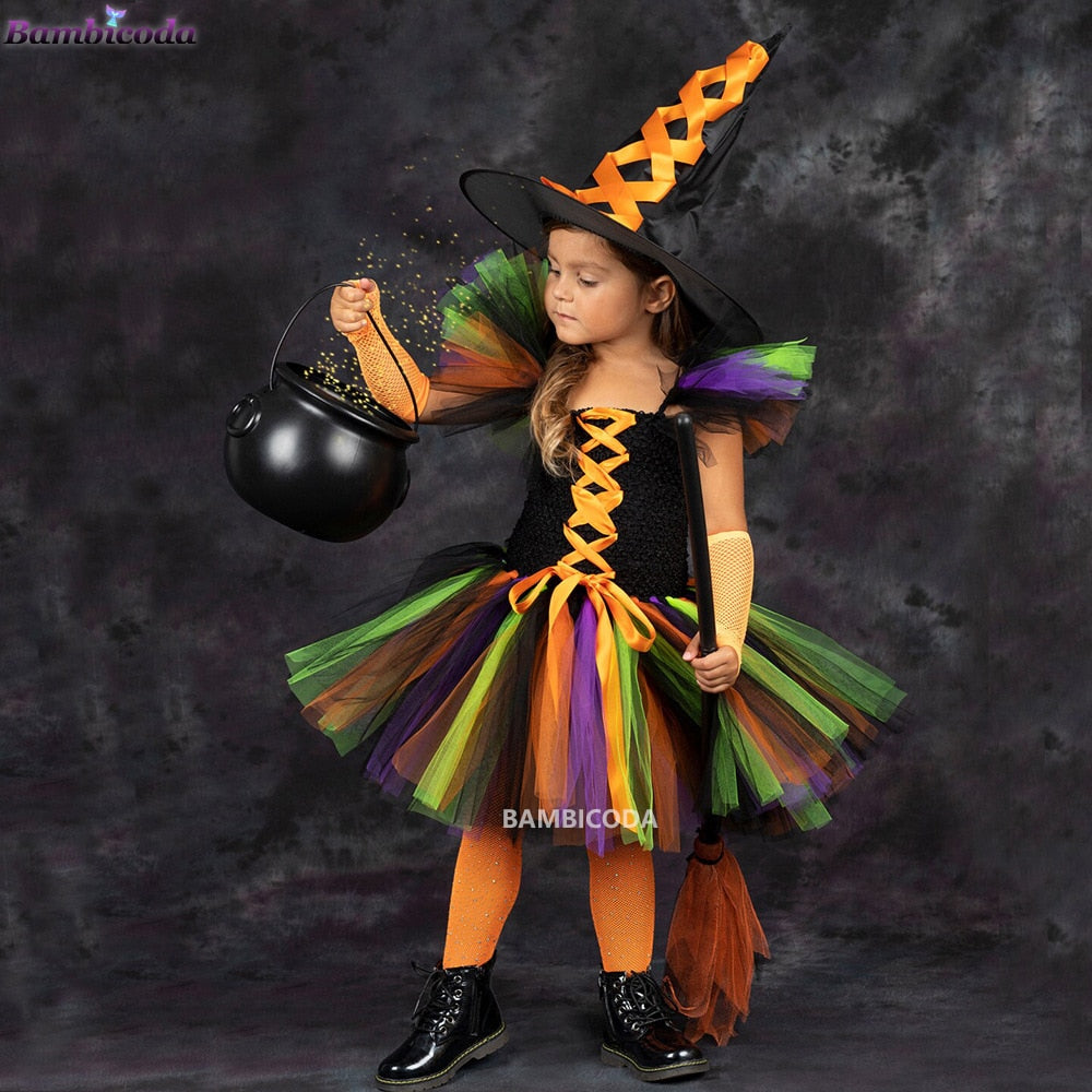 Traje de Bruxa Infantil para Halloween