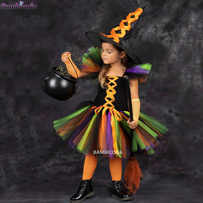 Traje de Bruxa Infantil para Halloween