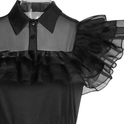 Vestido Gótico Preto de Wandinha Addams