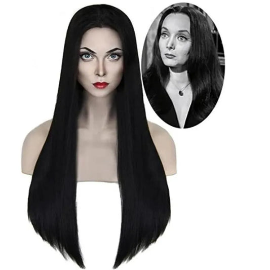 Peruca Morticia Addams/ Wandinha Addams