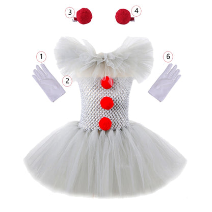 Traje de Palhaço Assustador Vestido Tutu