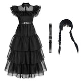 Vestido Gótico Negro de Miércoles Addams