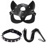 Máscara Erótica, Esposas, Látigo y Collar