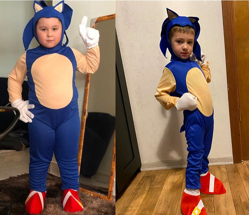 Conjunto De Fantasias De Cosplay Infantil Sonic The Hedgehog