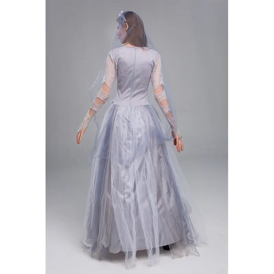 Fantasia Noiva Cadáver Vestido Clássico Longo