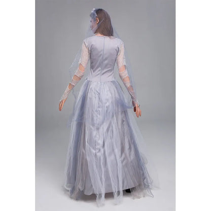 Fantasia Noiva Cadáver Vestido Clássico Longo
