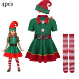 "Disfraz de Elfo de Año Nuevo para Niños: Conjunto Navideño con Gorro para Fiesta y Actuación"