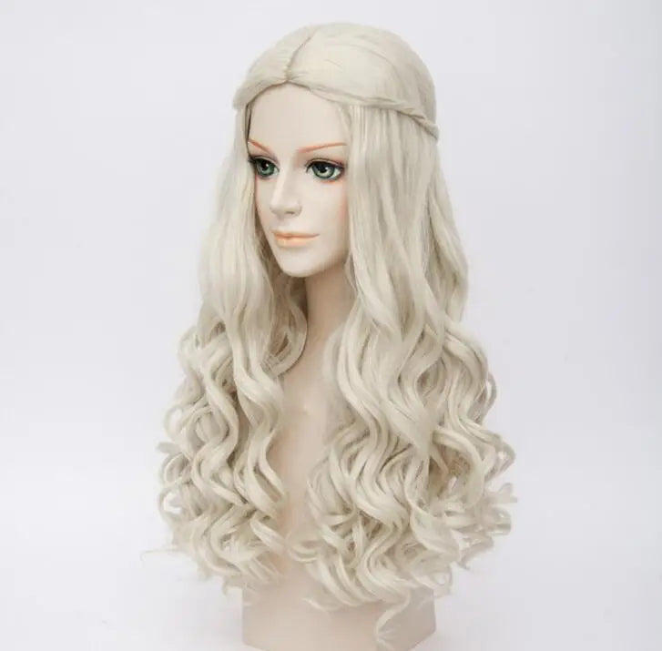 Peruca de Cosplay da Rainha Branca de Alice no País das Maravilhas