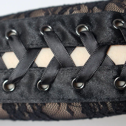 Luvas Punk Fada Anjo de Renda Floral