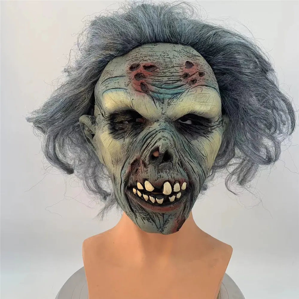 Máscara Zumbi Assustador Cabelo Explosivo