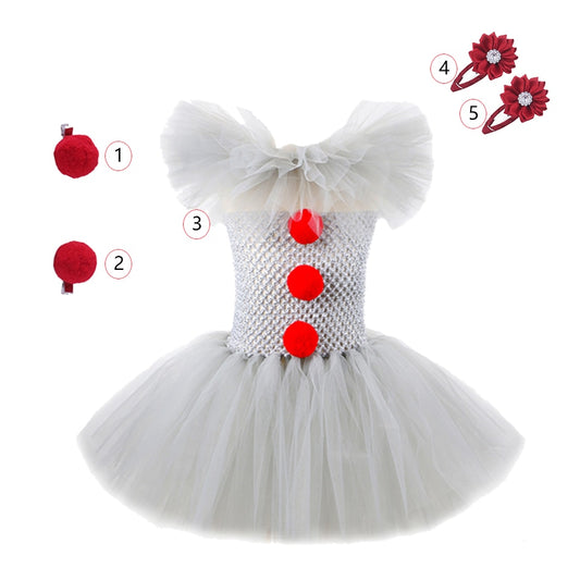 Traje de Palhaço Assustador Vestido Tutu