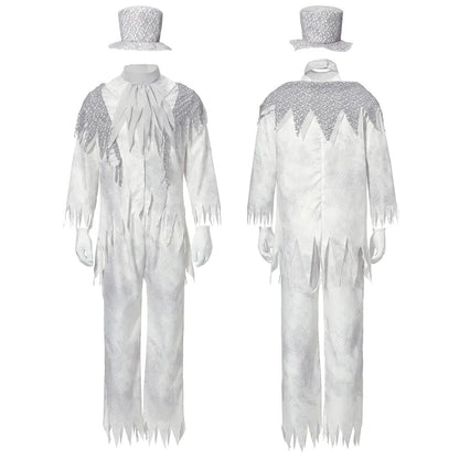"Zumbi Noiva e Fantasma Noivo - O Cosplay Perfeito para Casais na Festa de Halloween"
