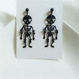 Pendientes vintage de esqueleto para Halloween