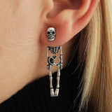 Pendientes vintage de esqueleto para Halloween