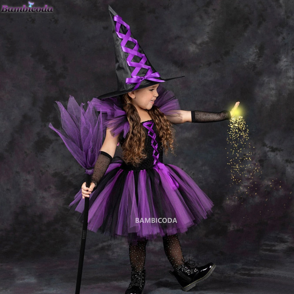 Traje de Bruxa Infantil para Halloween