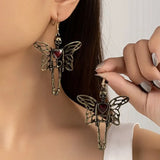Pendientes vintage de esqueleto para Halloween