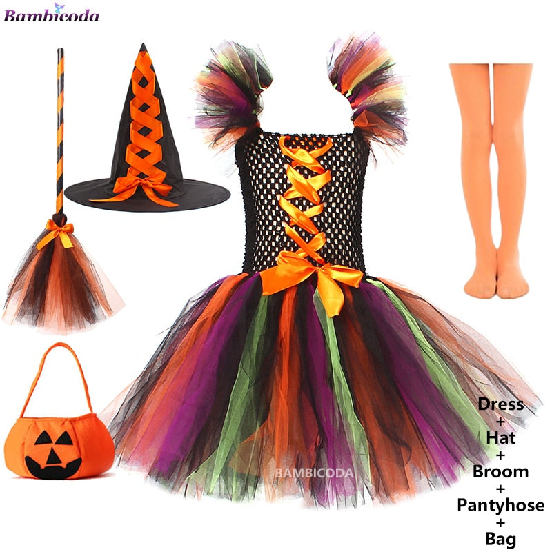 Traje de Bruxa Infantil para Halloween