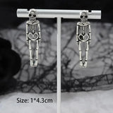 Pendientes vintage de esqueleto para Halloween