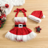 "Vestido de Navidad Infantil - Encantador y Acogedor de Terciopelo con Gorro"